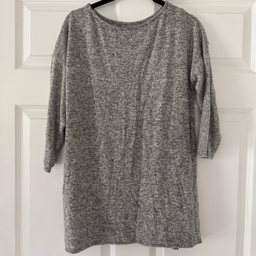 Gibson gray heather 3/4 sleeve sweater